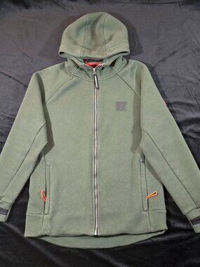 Superdry Sport Gym Tech Pique Zip Hoodie Balsam Green Size Large